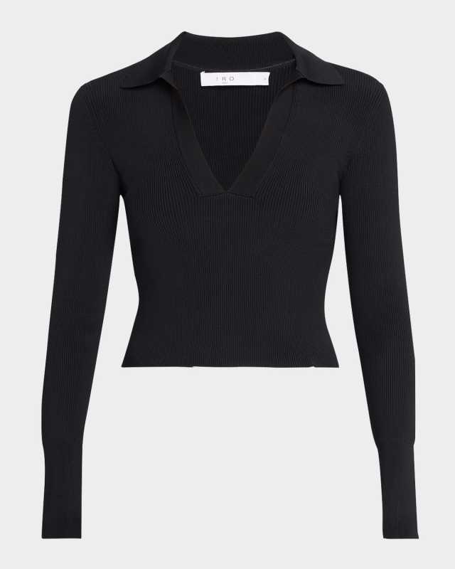 Fraya Ribbed Long-Sleeve Crop Top